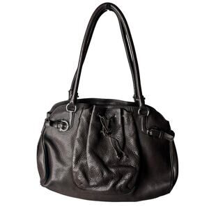 Salvatore Ferragamo Leather Shoulder Bag Mahogany Brown